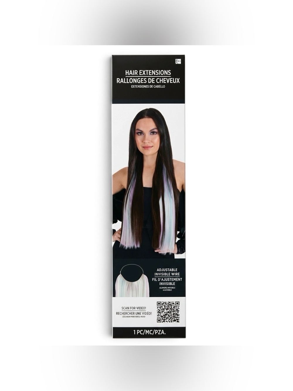 Hair Extensions Multi Colored Pastel - Adjustable Invisible Wire